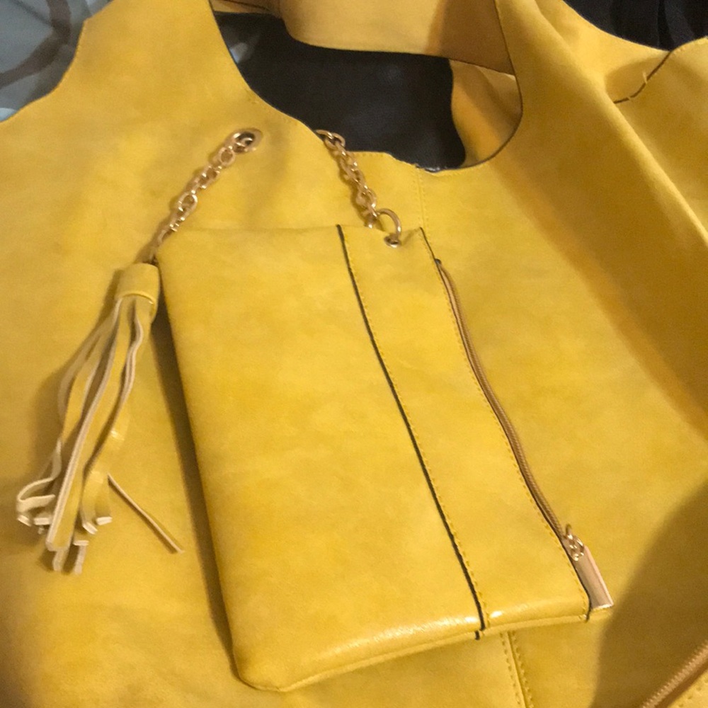 Leather Purse mustard color